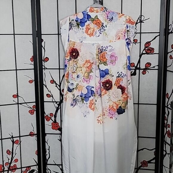 Anthropologie Maeve Floral High-Low Shirt Dress - Picture 10 of 11